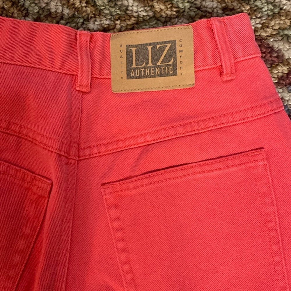 Vintage Lizwear Petite Size 2 Coral Straight Leg Jeans - Picture 2 of 16